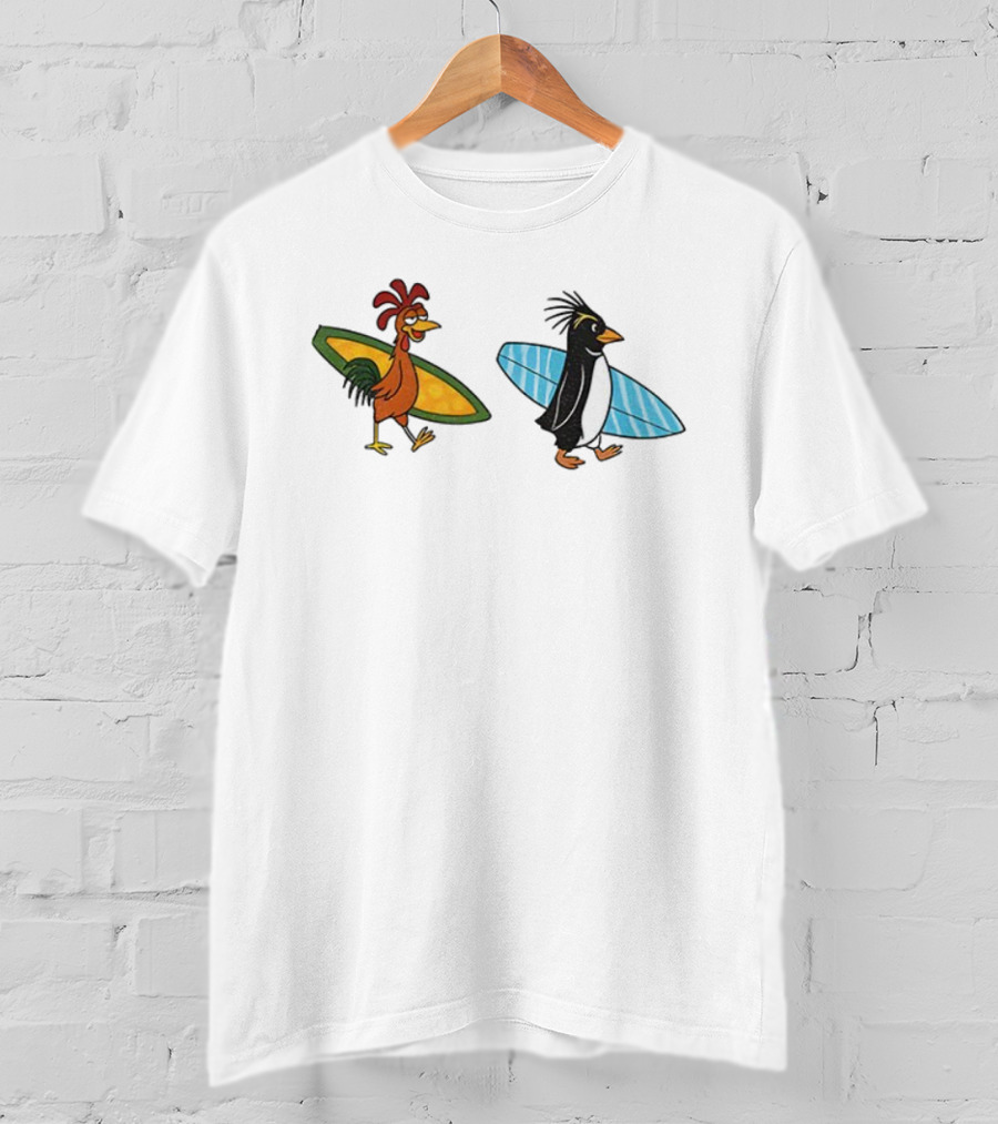 Joe And Cody Surfing Chicken And Penguin Adventure T-Shirt