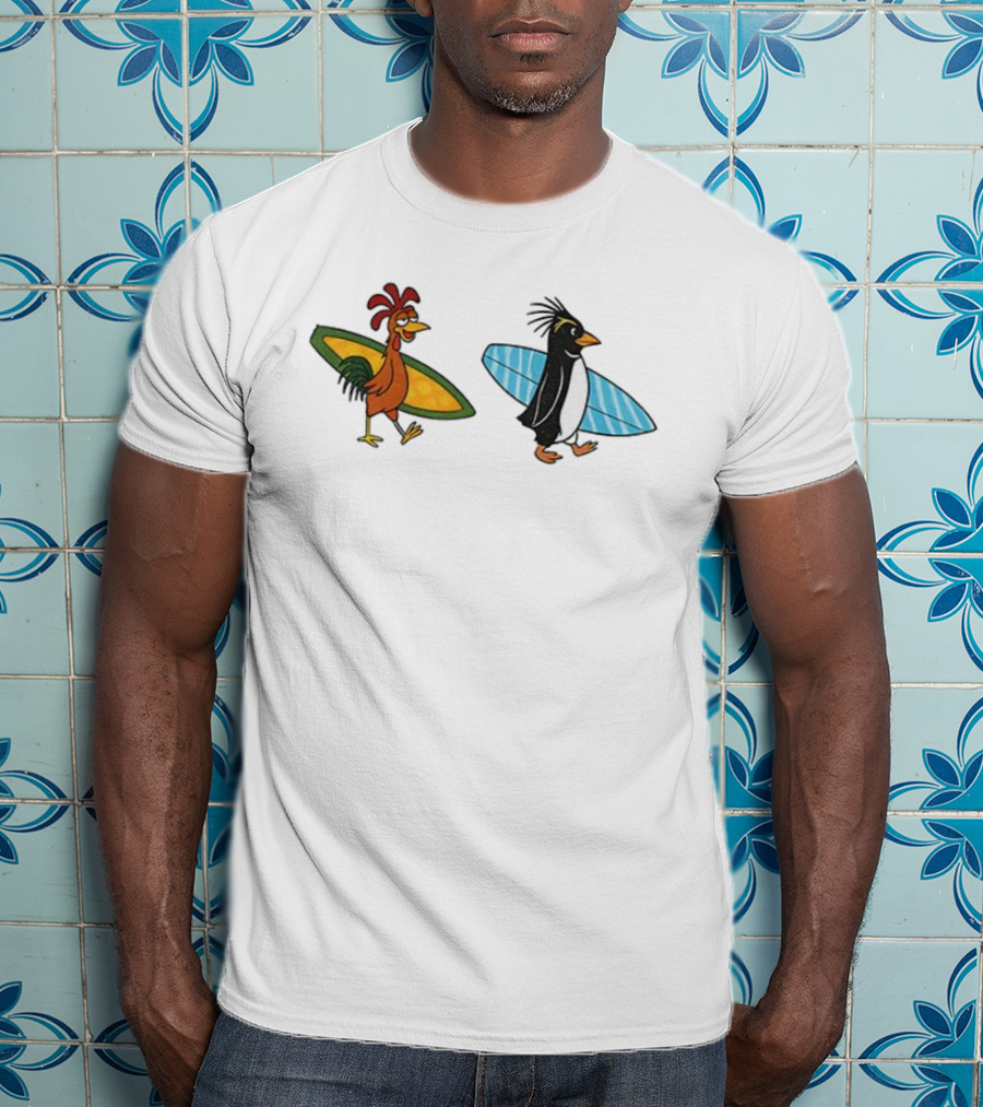 Joe And Cody Surfing Chicken And Penguin Adventure T-Shirt