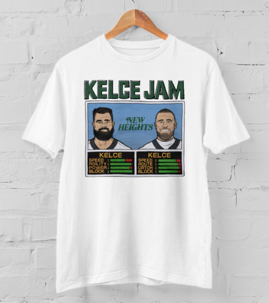 Kelce Jam New Heights Speed Agility Power Route Catch Block T-Shirt