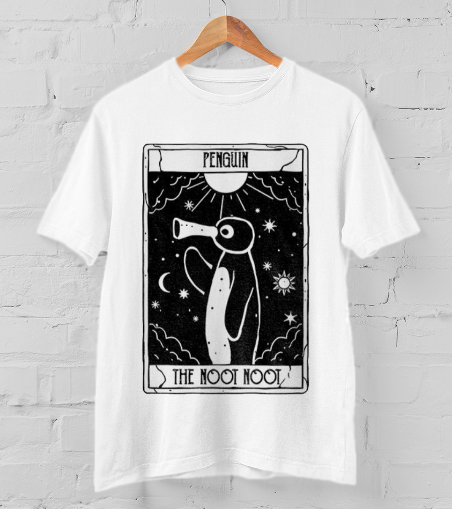 Penguin Noot Noot Tarot Card Funny Design T-Shirt