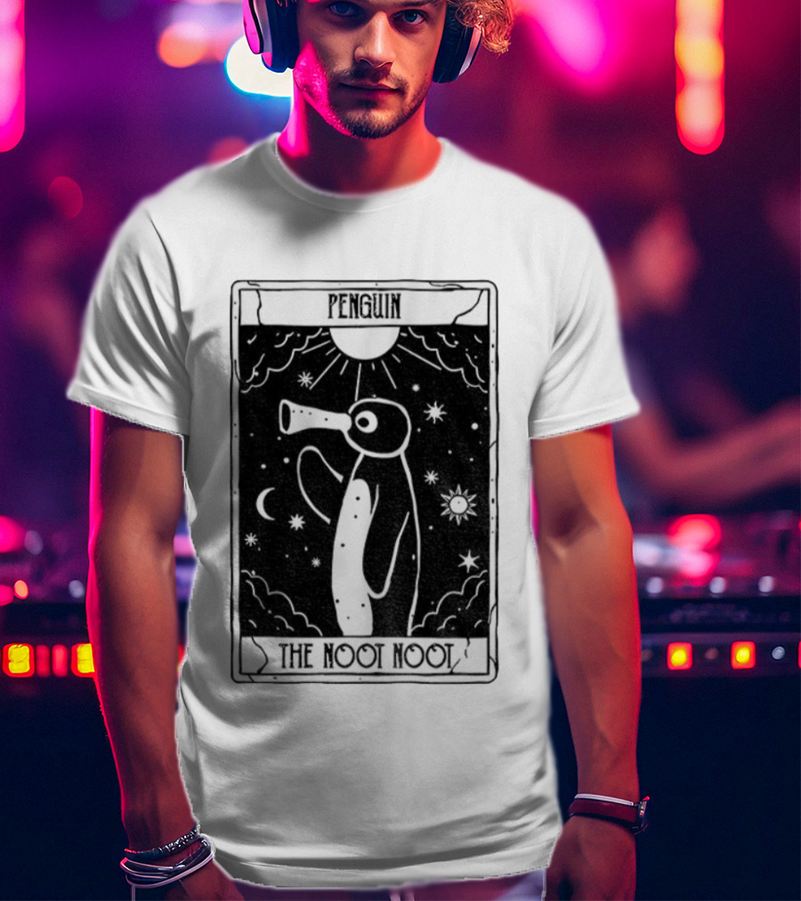 Penguin Noot Noot Tarot Card Funny Design T-Shirt