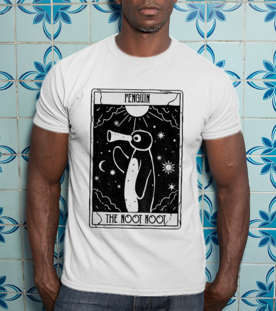 Penguin Noot Noot Tarot Card Funny Design T-Shirt