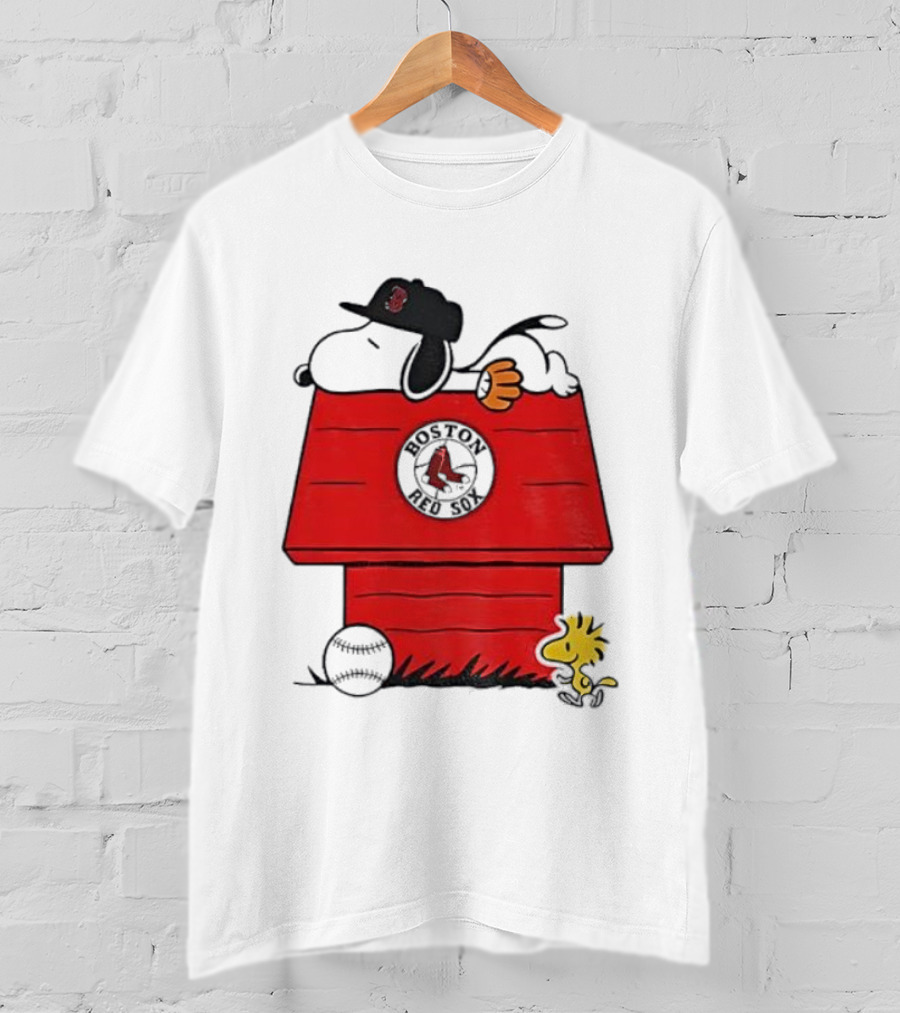 Snoopy Woodstock Boston Red Sox Dugout MLB Baseball T-Shirt