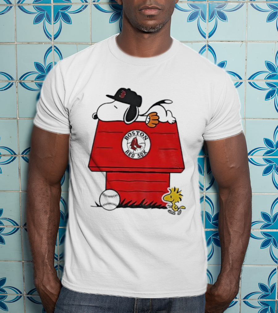 Snoopy Woodstock Boston Red Sox Dugout MLB Baseball T-Shirt