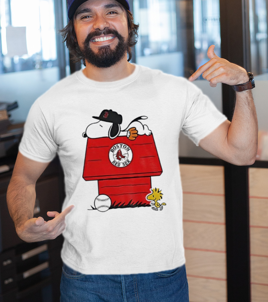 Snoopy Woodstock Boston Red Sox Dugout MLB Baseball T-Shirt