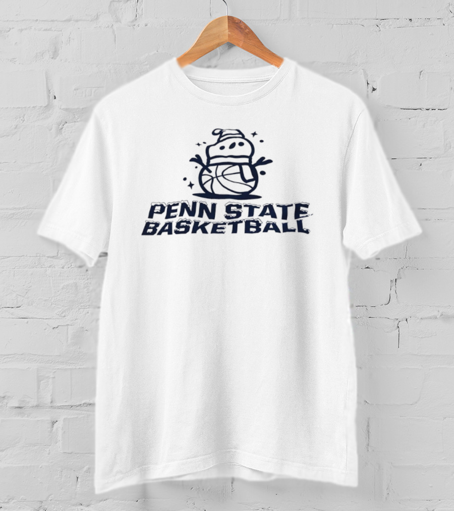 Penn State Basketball Snowman Nittany Lions Holiday Theme T-Shirt