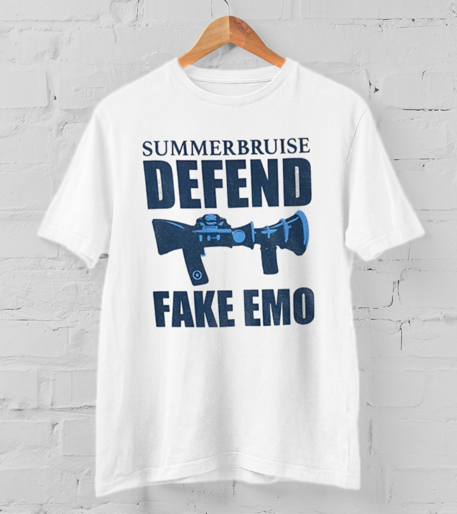 Summerbruise Defend Fake Emo Gun Graphic T-Shirt