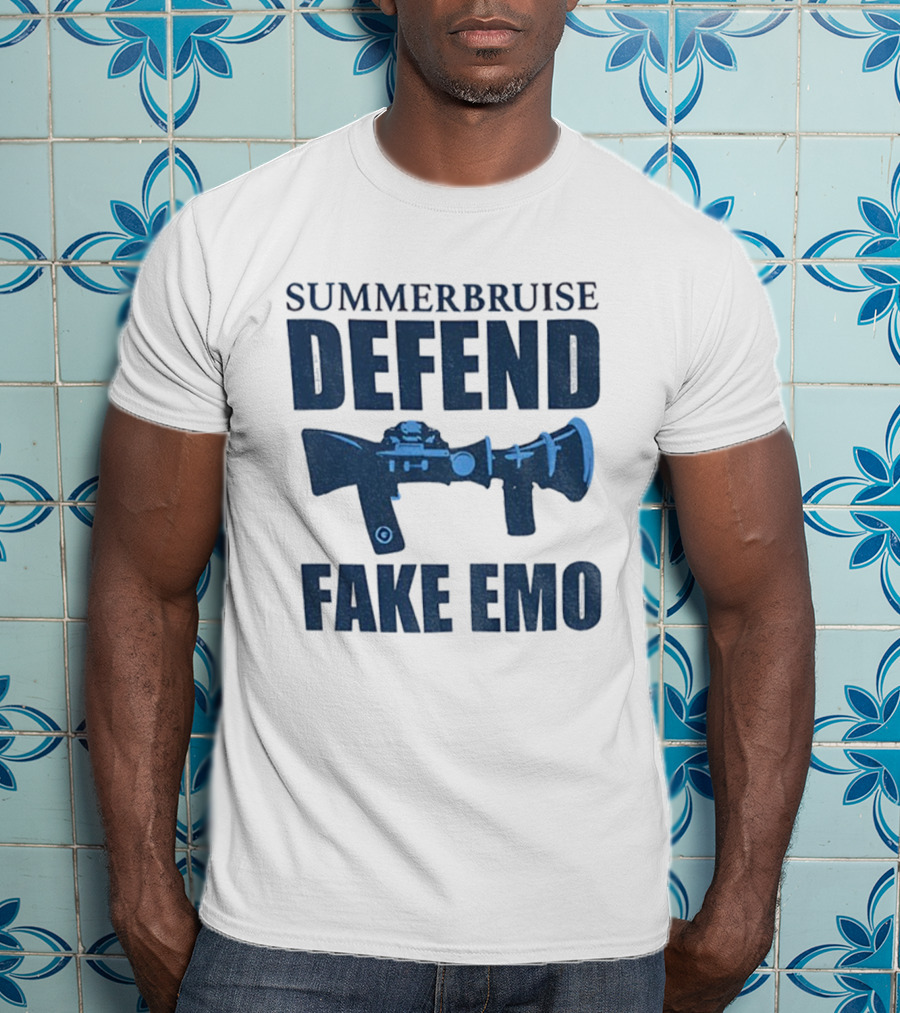 Summerbruise Defend Fake Emo Gun Graphic T-Shirt