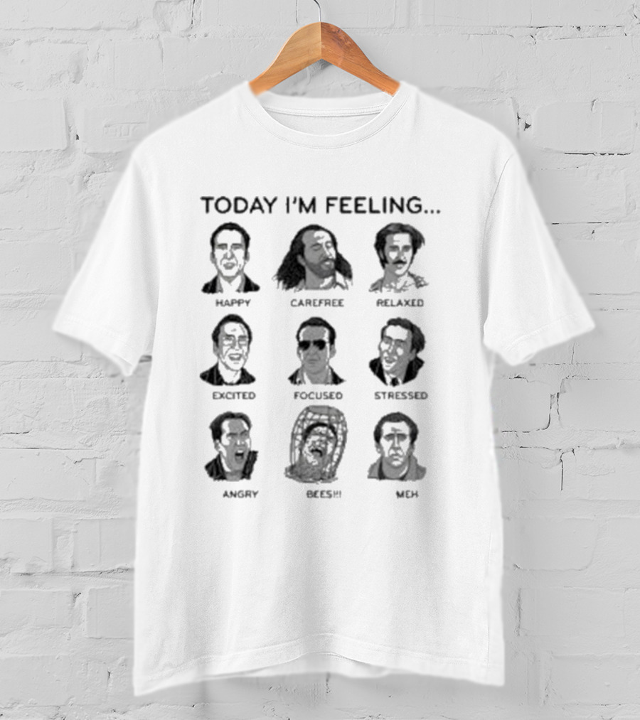 Today I'm Feeling Happy Sadface Relaxed Deadpool Worried Stressed Angry Bees Meh T-Shirt