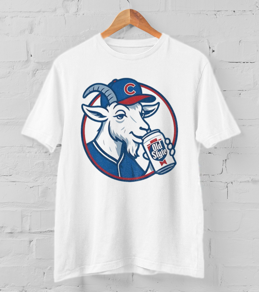 Wrigley Goat Chicago Cubs Old Style Beer MLB 2025 T-Shirt