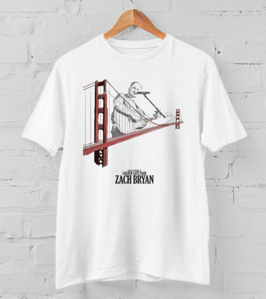 Zach Bryan Golden Gate Bridge 2025 Kings Of Leon Guitar Photo T-Shirt