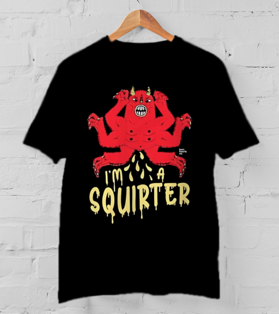 Edgy Devil Character I'm A Squirter Humor Design T-Shirt