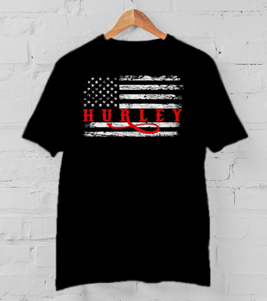 Hurley American Flag Retro Style T-Shirt