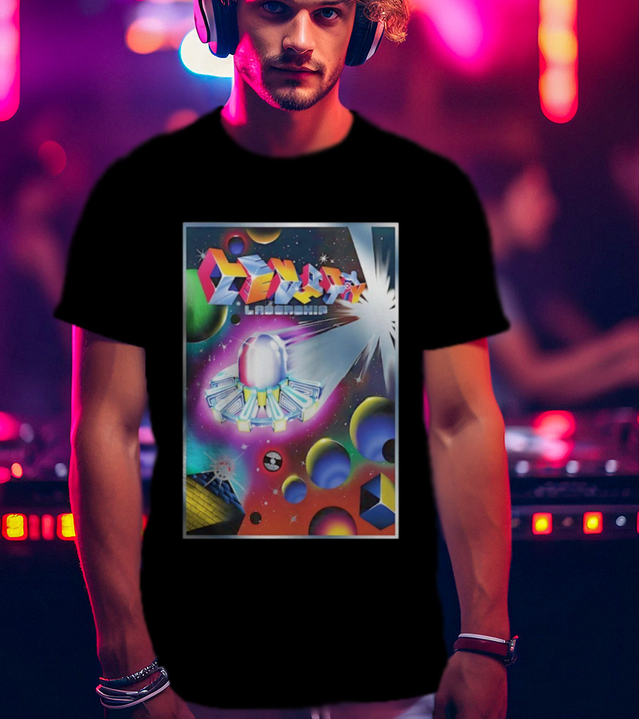 Levity Lasership Tour Cosmic Adventure Spaceship And Planets Retro Sci-Fi Theme T-Shirt