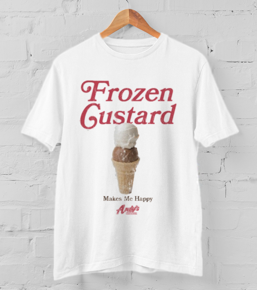 Frozen Custard Makes Me Happy Andy's Lane Seven Ice Cream Cone T-Shirt