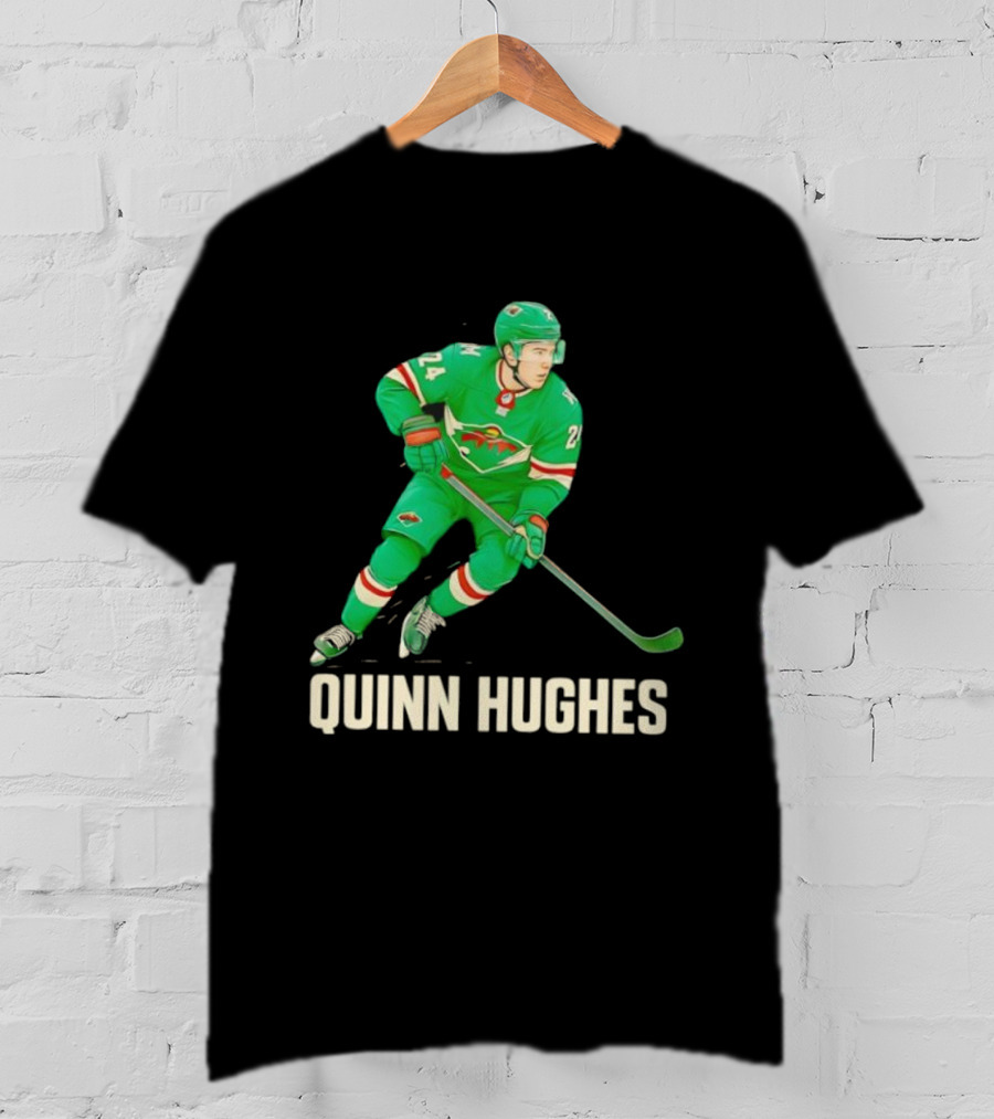 Quinn Hughes Minnesota Wild Hockey Skater T-Shirt