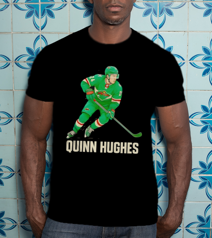 Quinn Hughes Minnesota Wild Hockey Skater T-Shirt
