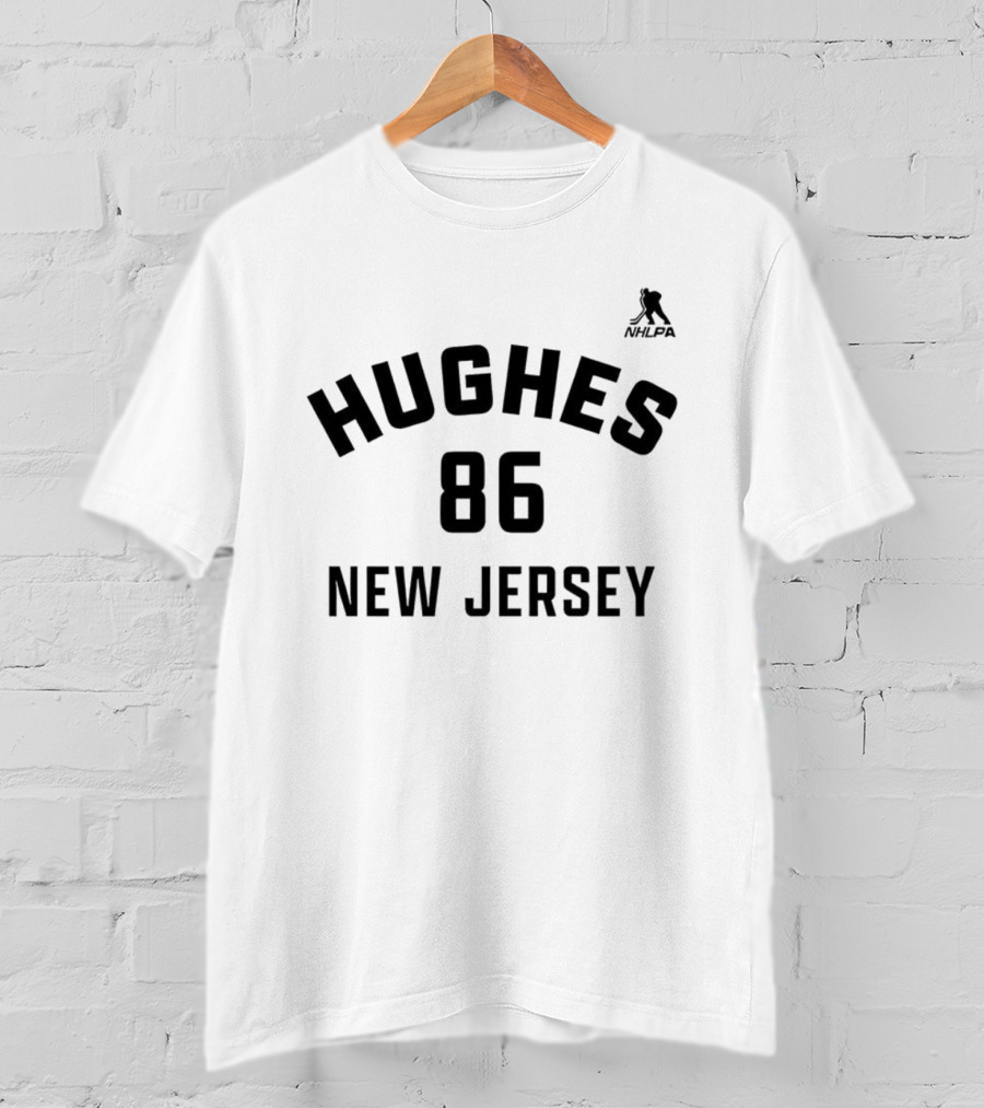 Hughes 86 New Jersey Ice Hockey Sports Team Fan Apparel T-Shirt