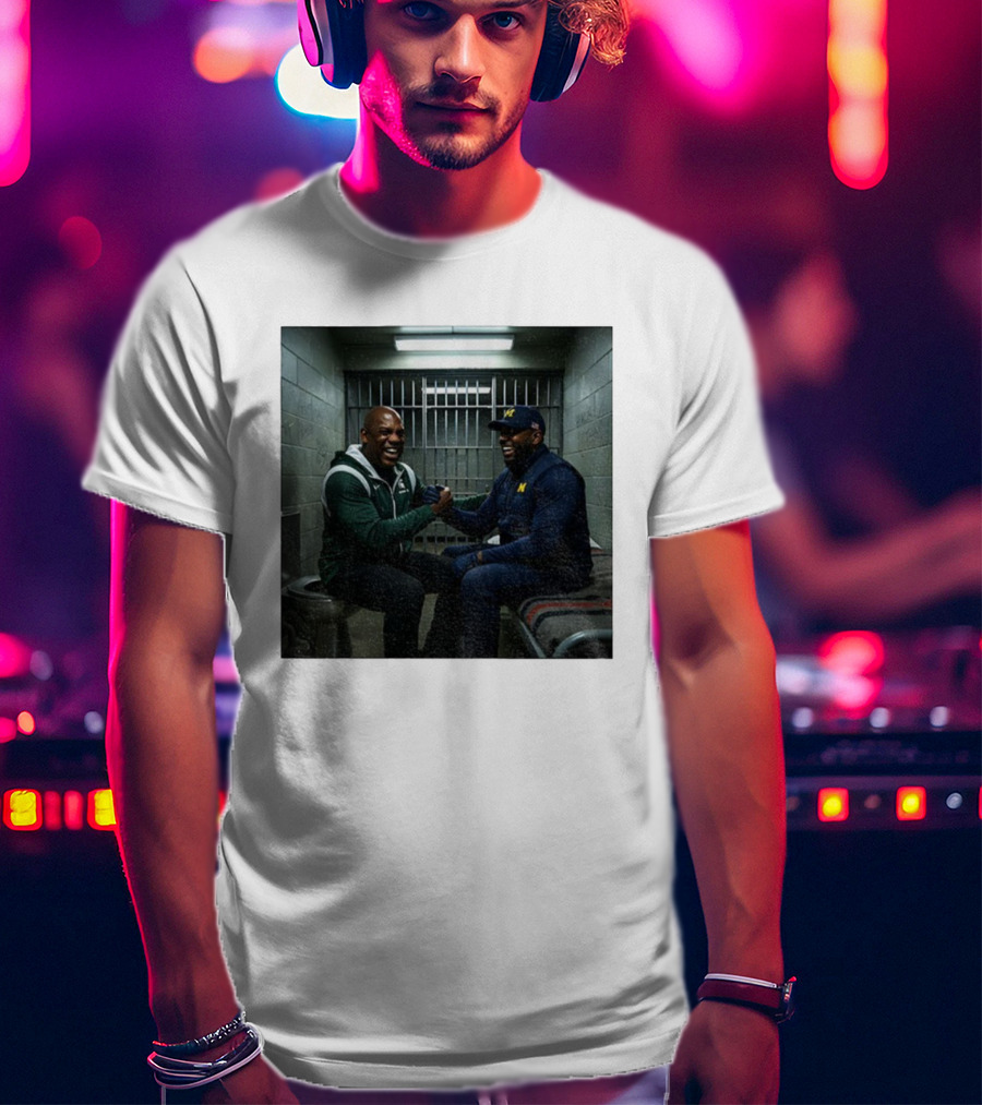 Sherrone Moore Vs Mel Tucker Prison Go Blue Michigan Rivalry T-Shirt