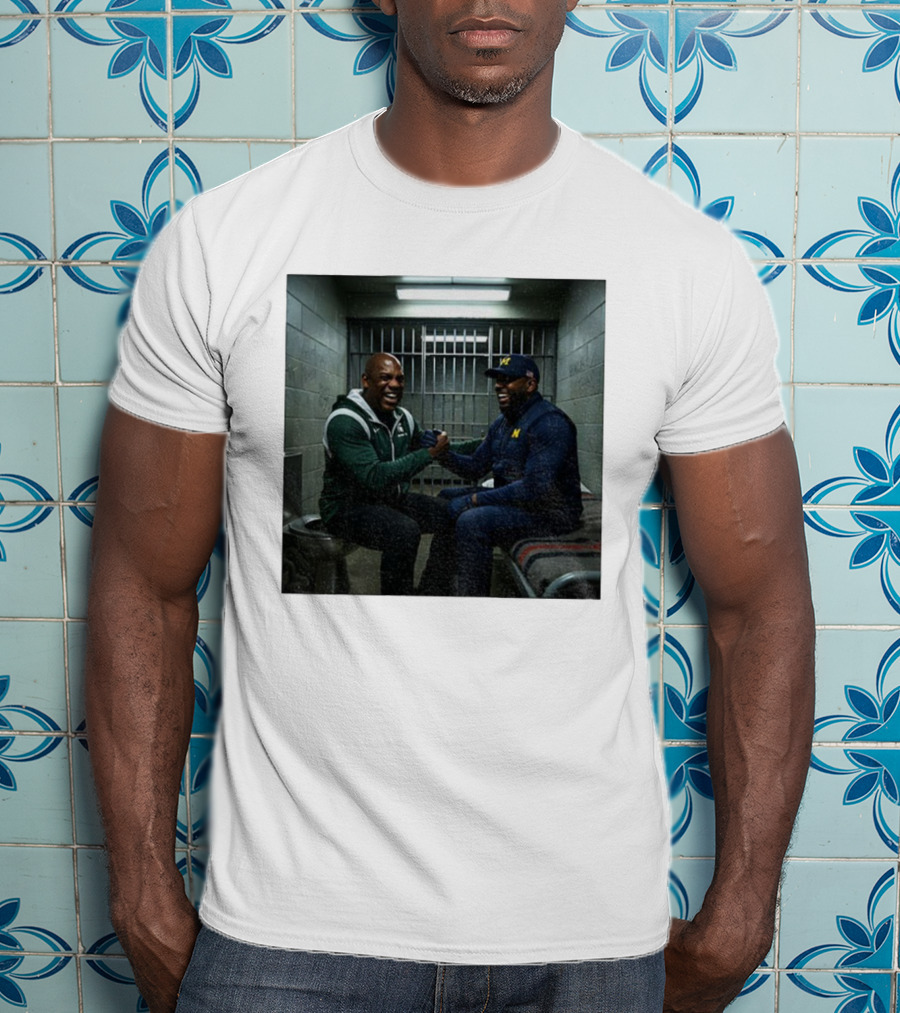 Sherrone Moore Vs Mel Tucker Prison Go Blue Michigan Rivalry T-Shirt