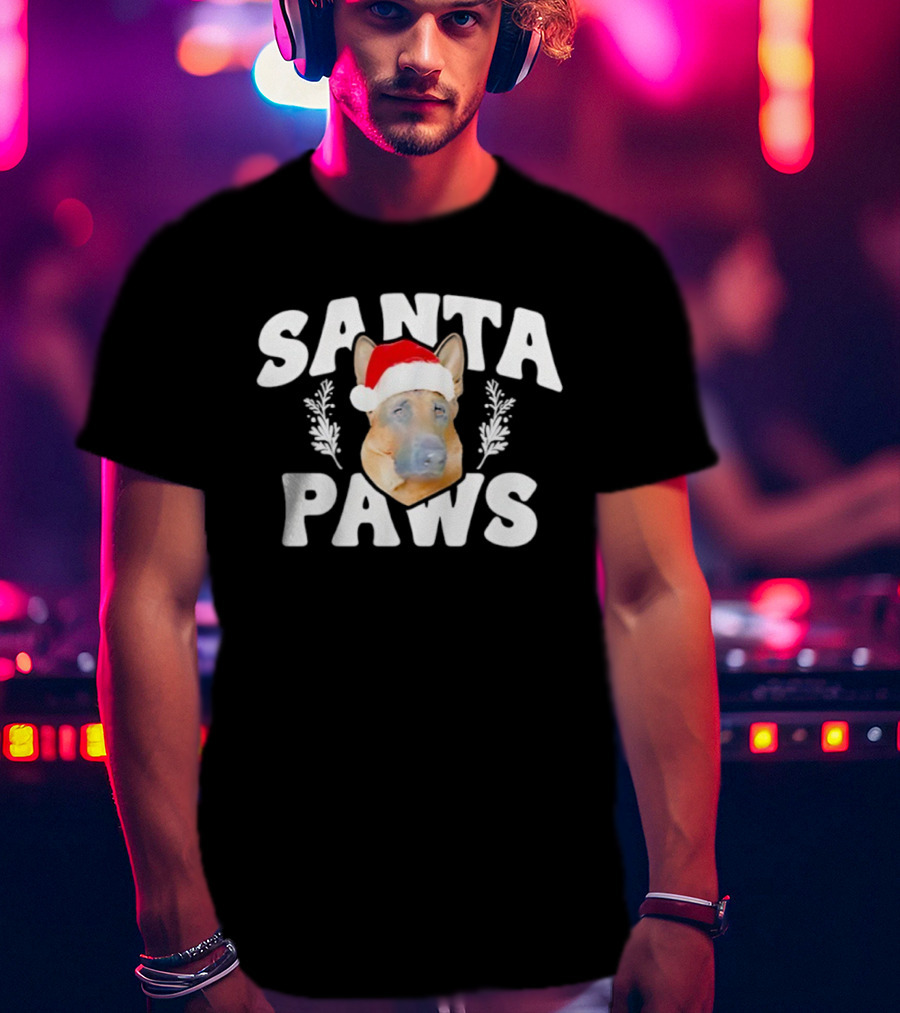 Santa Paws German Shepherd Christmas 2025 T-Shirt