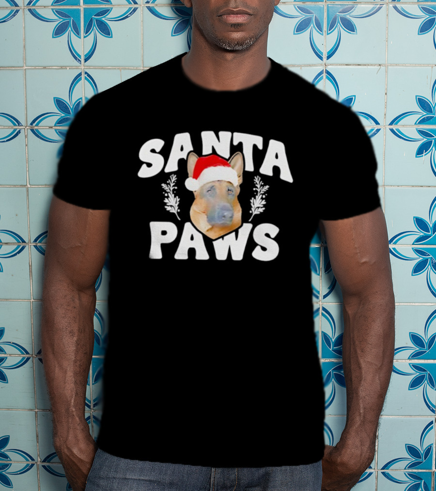Santa Paws German Shepherd Christmas 2025 T-Shirt