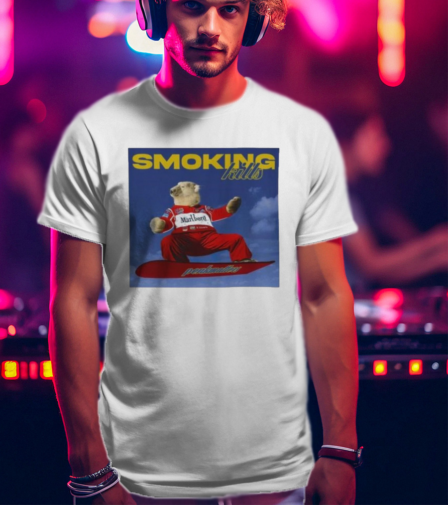 Smoking Kills Marlboro Polar Bear Racing Peakmaster T-Shirt