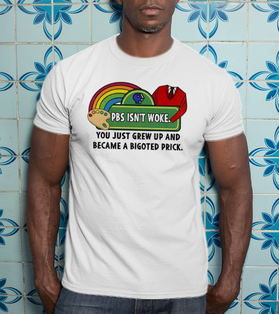 PBS Isn’t Woke Palette Rainbow Sweater Message T-Shirt