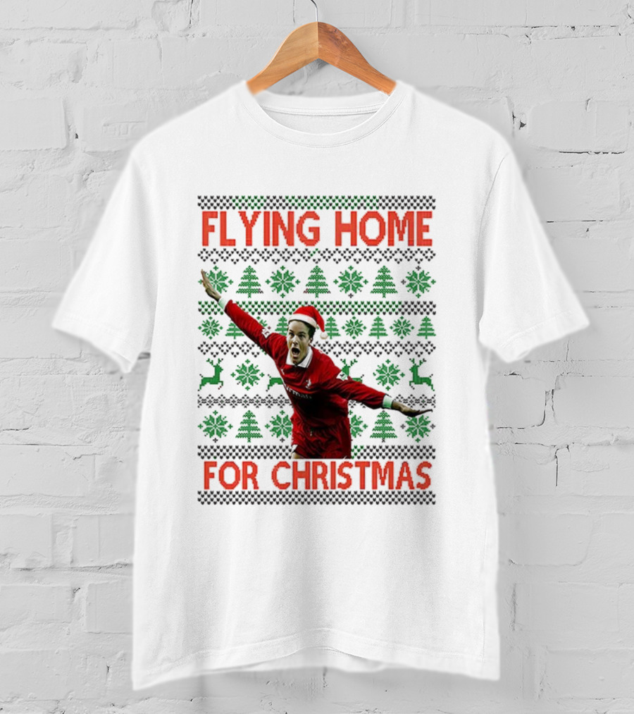 Swindon Town Jan Aage Fjortoft Flying Home For Christmas Ugly Xmas Sweater T-Shirt