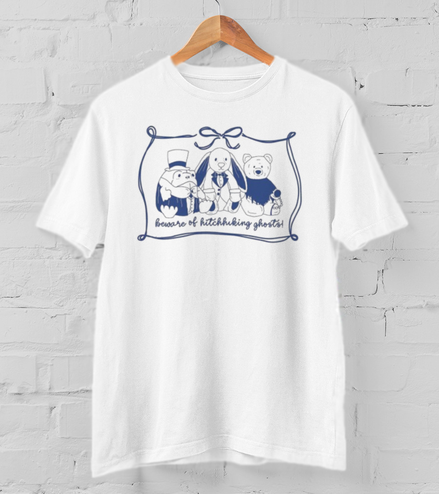 Jelly Ghosts Beware Of Hitchhiking Ghosts Classic Character Trio T-Shirt