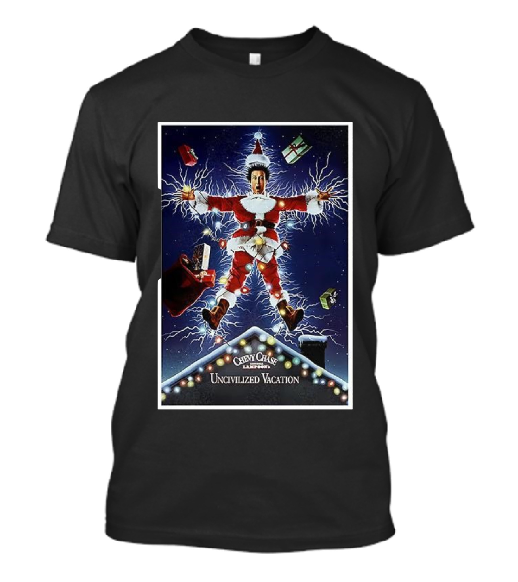 Chevy Chase Lampoon's Uncivilized Vacation Christmas 1989 T-Shirt