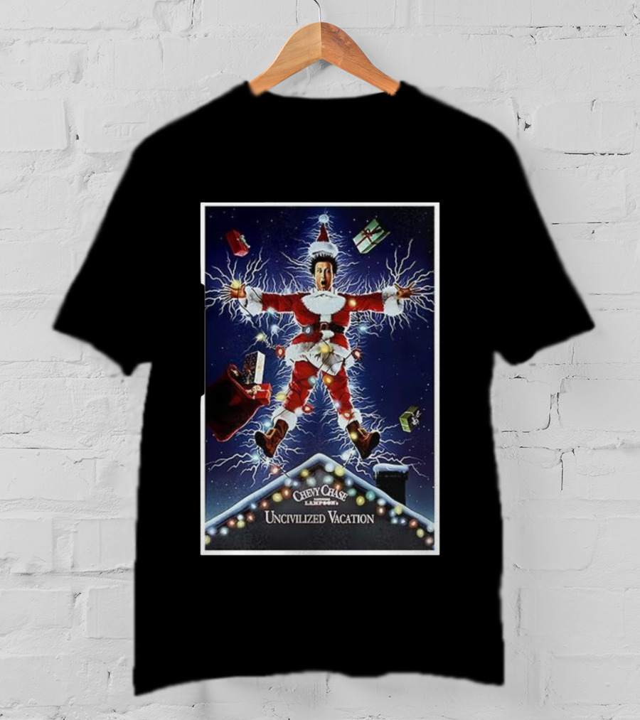 Chevy Chase Lampoon's Uncivilized Vacation Christmas 1989 T-Shirt