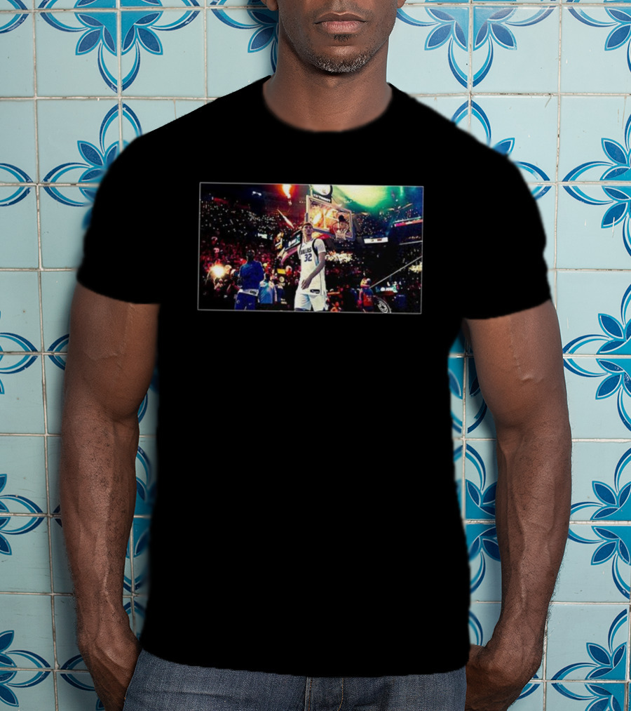 Cooper Flagg Dallas Mavericks 32 Basketball Court Action Scene T-Shirt