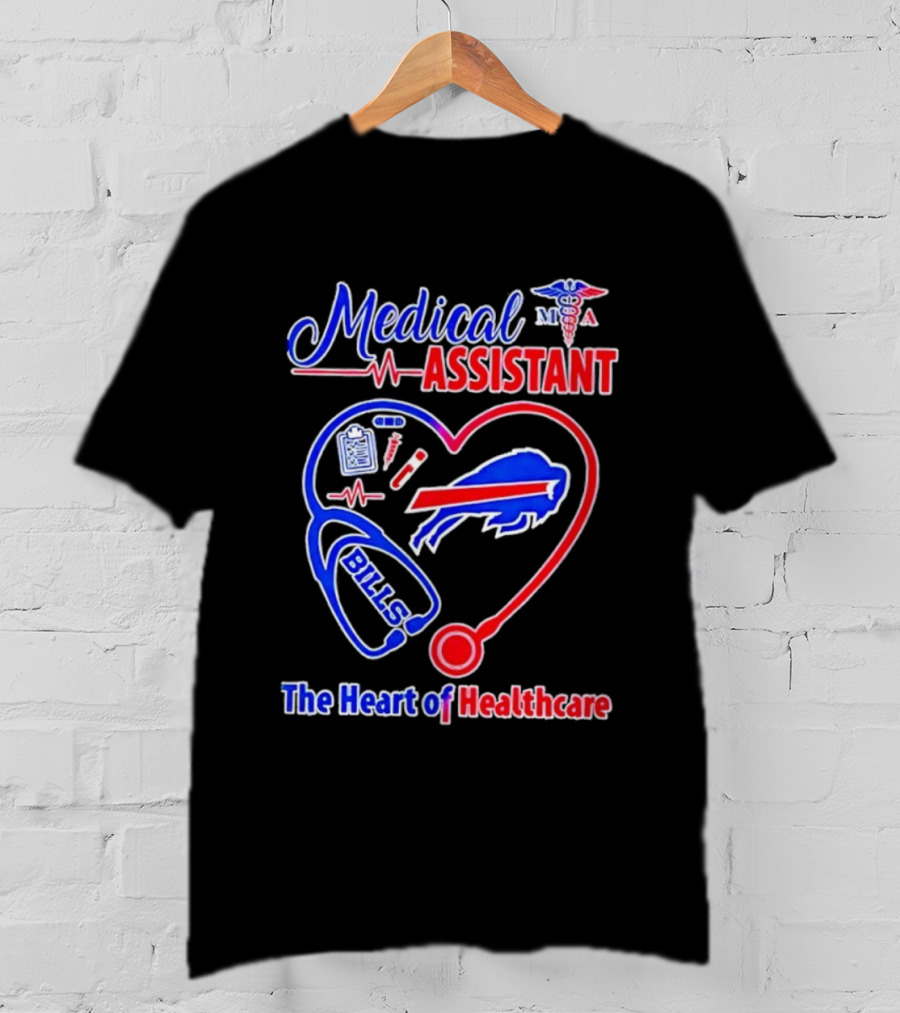 Buffalo Bills Stethoscope Medical Assistant Heart Of Healthcare T-Shirt