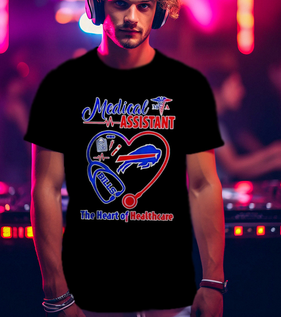 Buffalo Bills Stethoscope Medical Assistant Heart Of Healthcare T-Shirt