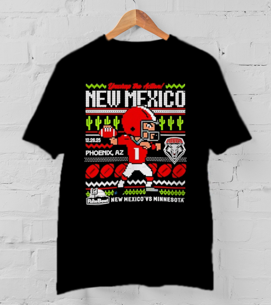 New Mexico Vs Minnesota 2025 Rate Bowl Phoenix AZ Lobos Ugly Christmas T-Shirt