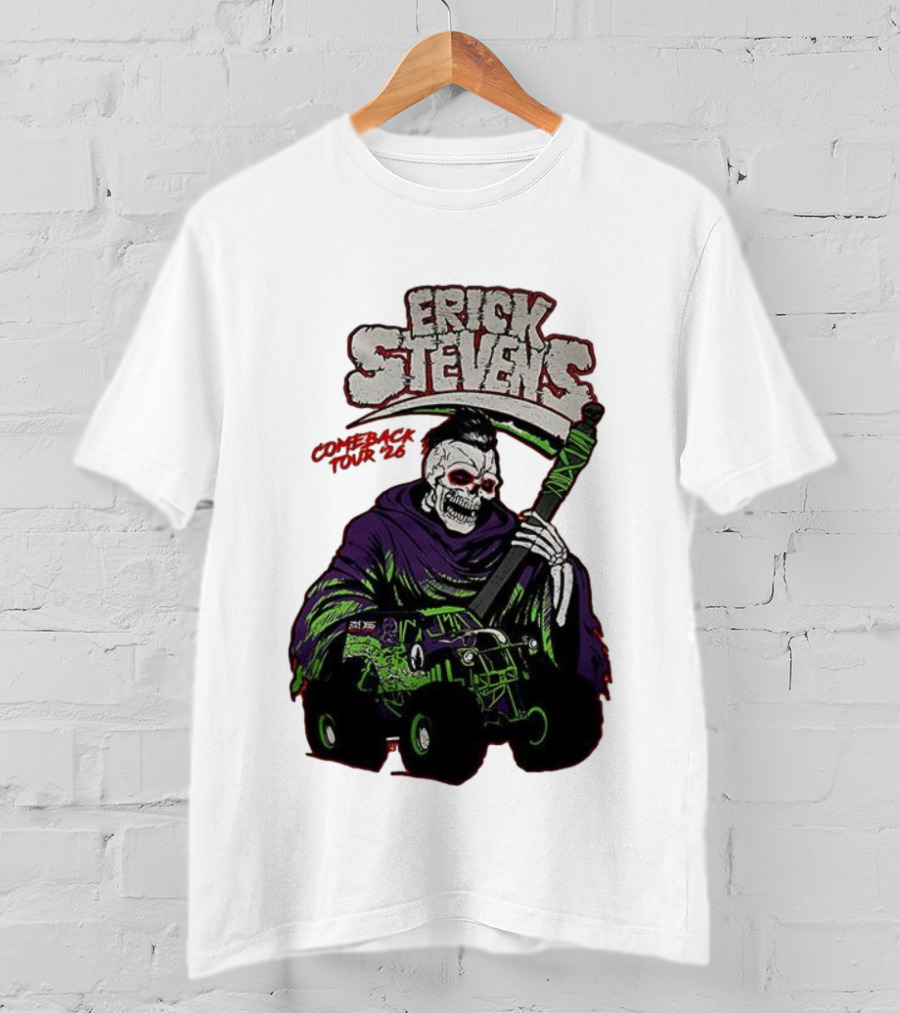 Erick Stevens Comeback Tour 2026 Skull Skeleton Monster Truck T-Shirt