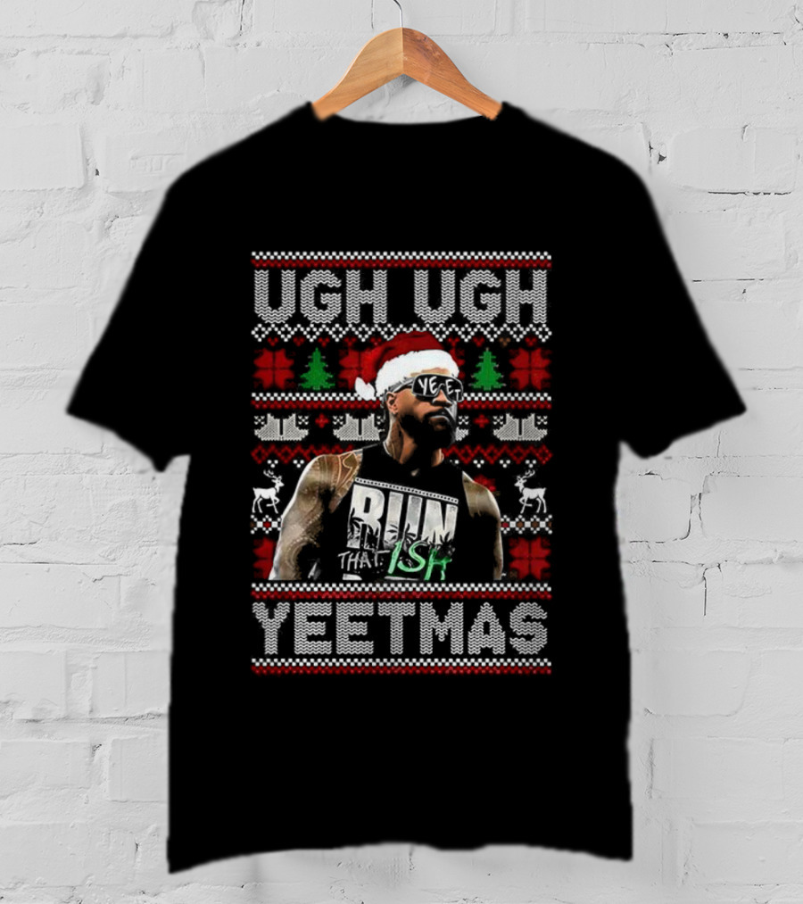 Jey Uso WWE Ugh Ugh Yeetmas Ugly Christmas Sweater Santa Hat T-Shirt