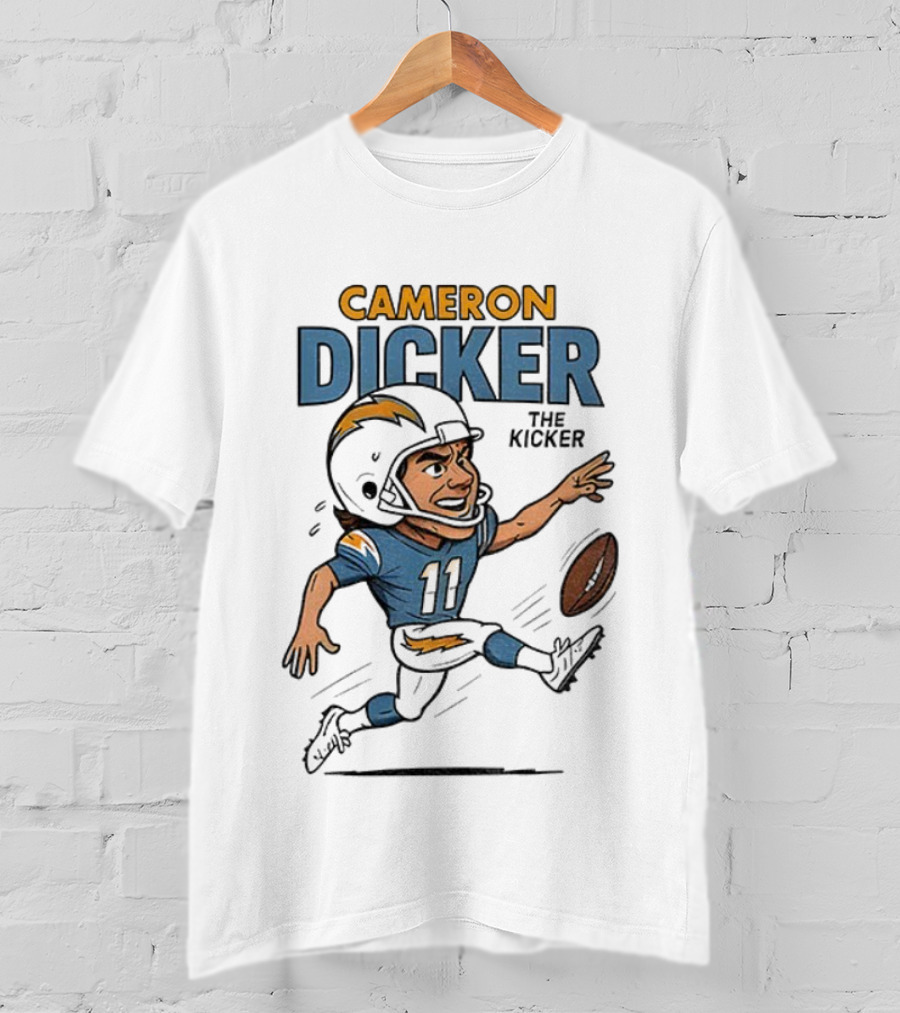Cameron Dicker Kicker Caricature Los Angeles Chargers Football NFL T-Shirt