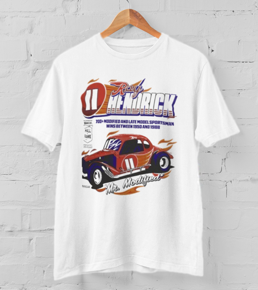 Ray Hendrick 11 Checkered Flag Sports Hall Of Fame Inductee Mr Modified Racing Car T-Shirt