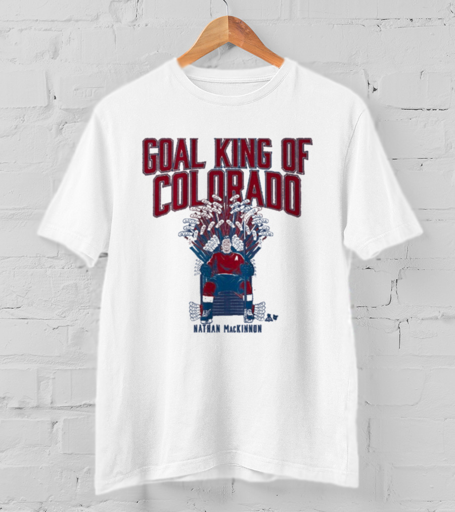 Goal King Of Colorado Nathan Mackinnon Iconic Throne T-Shirt