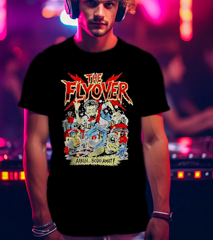 The Flyover Aargh Bodo Amat Energetic Cartoon Chaos T-Shirt