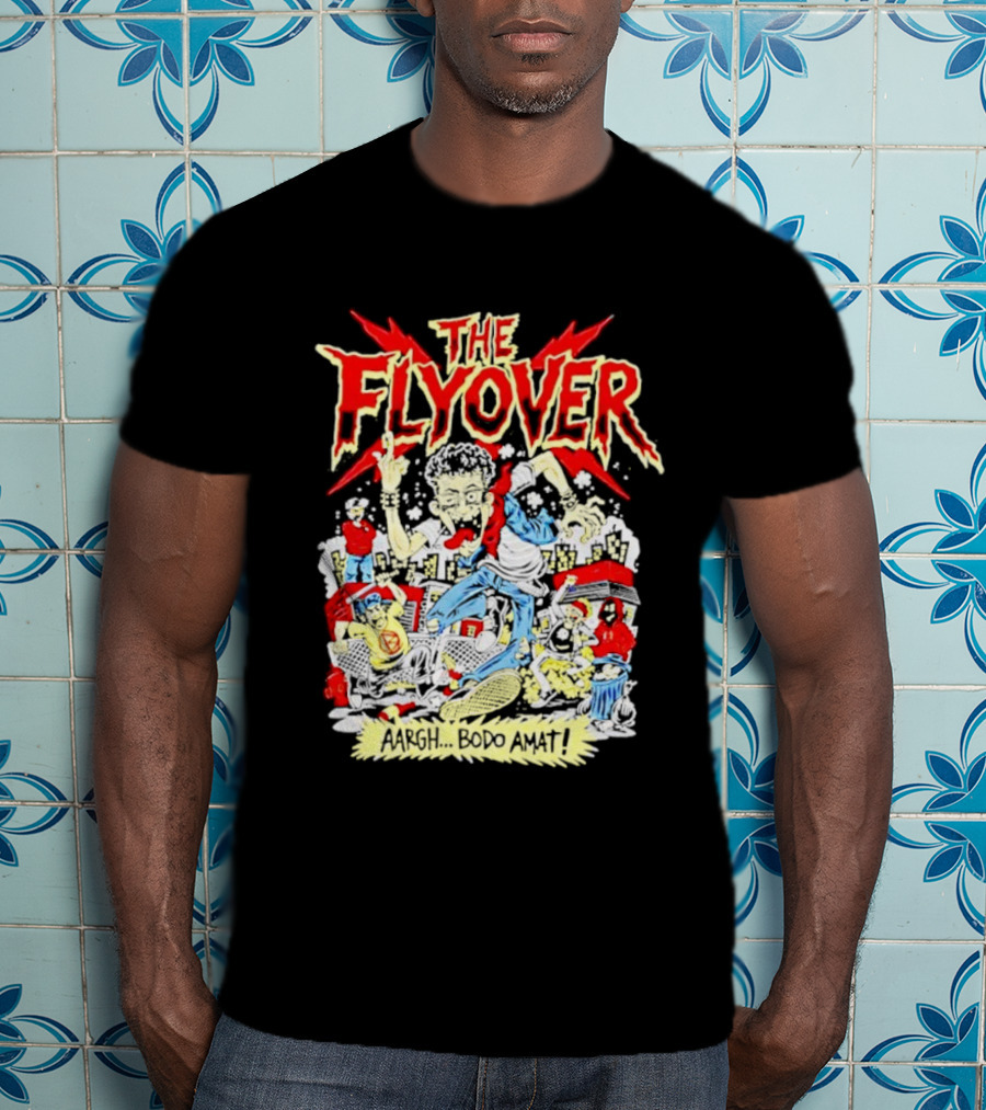 The Flyover Aargh Bodo Amat Energetic Cartoon Chaos T-Shirt