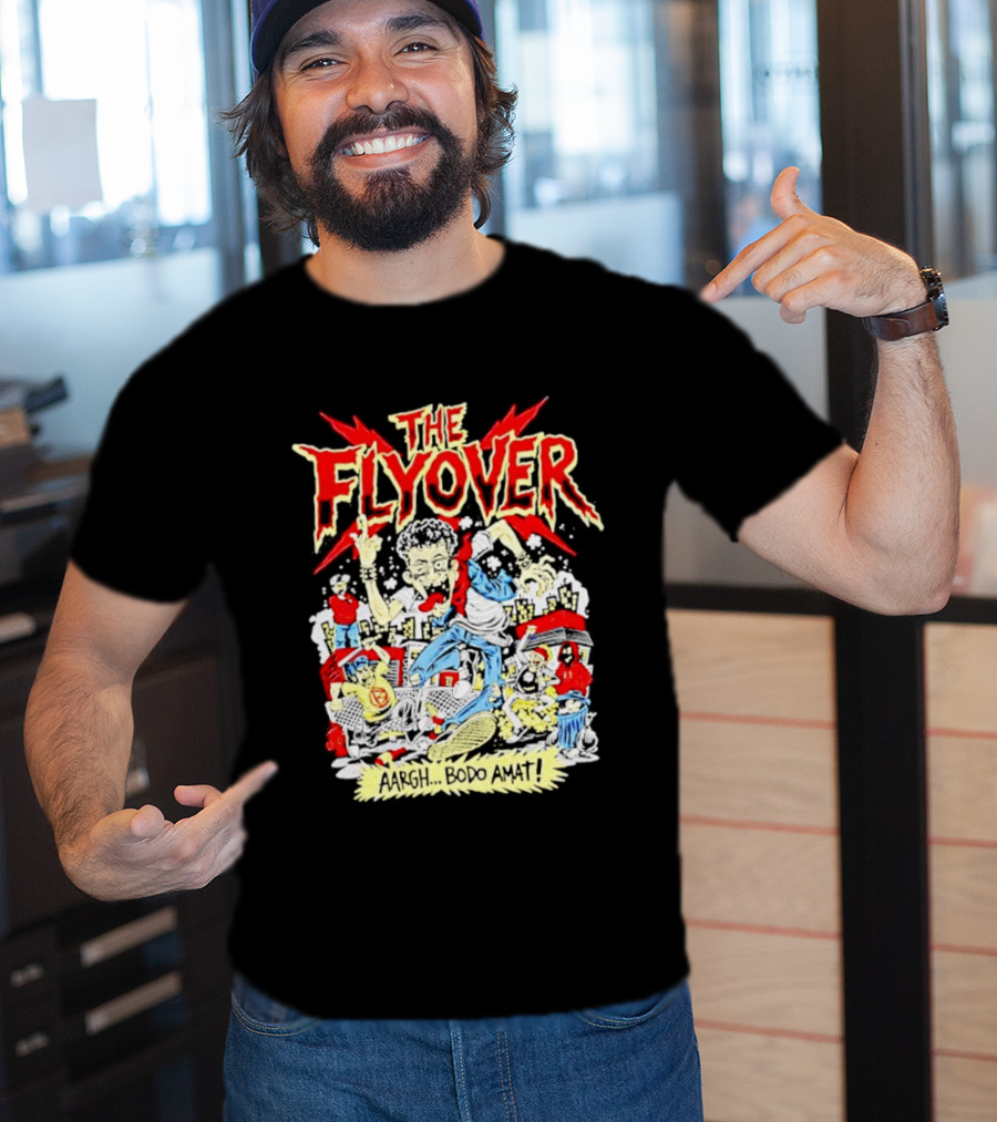 The Flyover Aargh Bodo Amat Energetic Cartoon Chaos T-Shirt