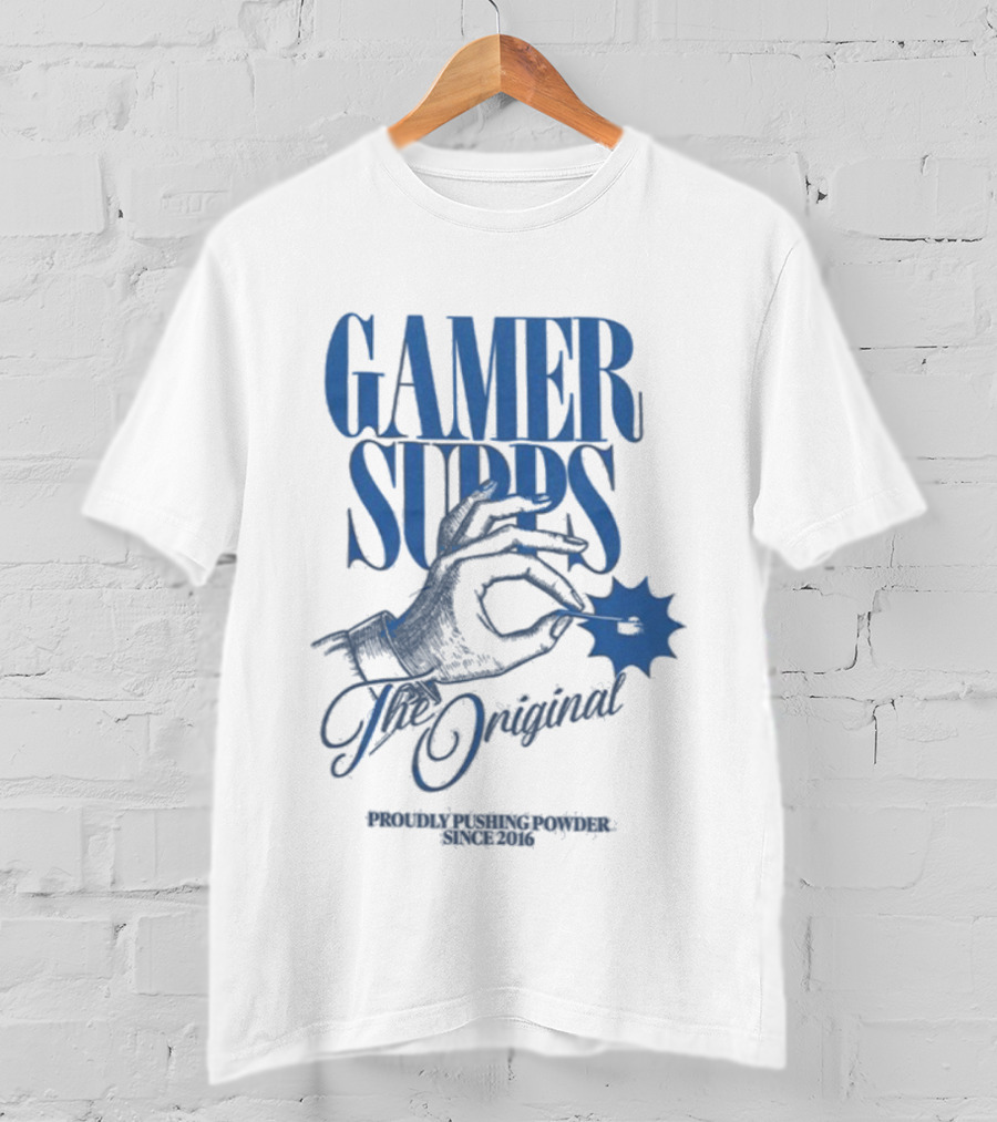 Gamer Supps The Original Proudly Pushing Powder Since 2016 Hand T-Shirt