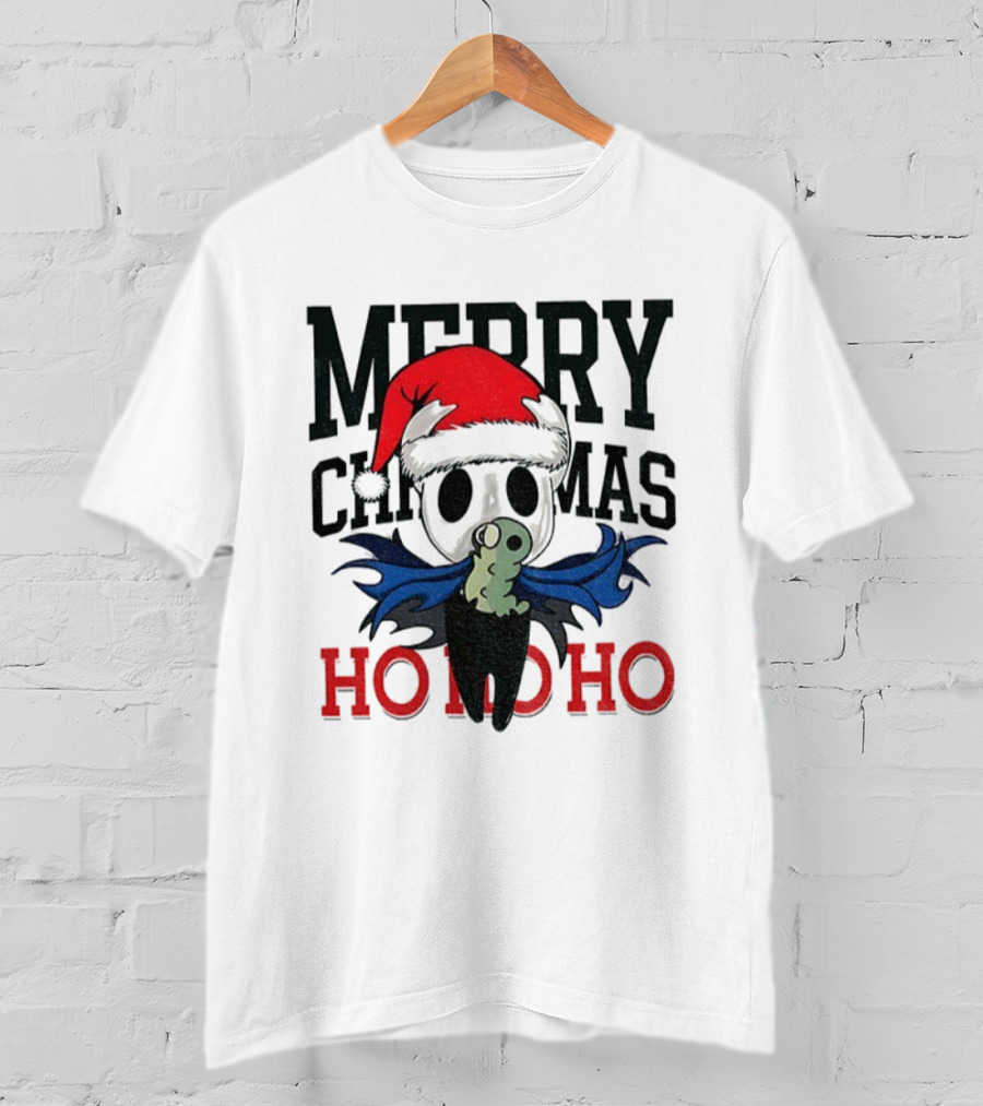 Merry Christmas Ho Ho Ho Hollow Knight Ringer Santa Hat T-Shirt