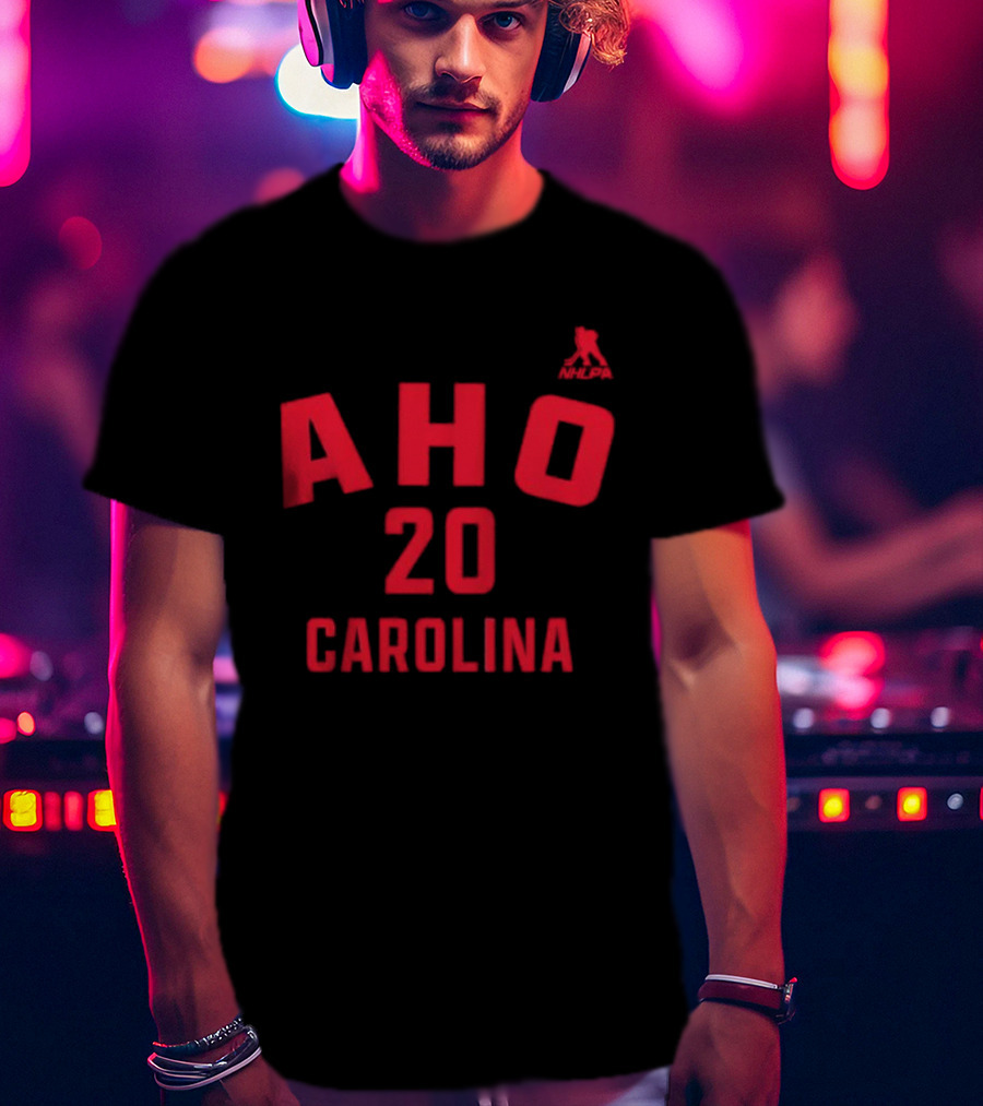 Carolina Hurricanes Aho 20 Name And Number T-Shirt