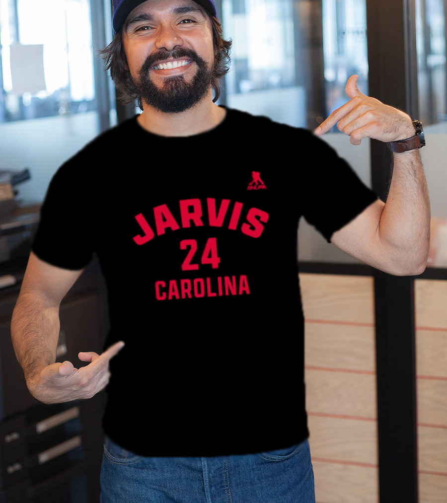 Seth Jarvis 24 Carolina Hurricanes Name And Number T-Shirt