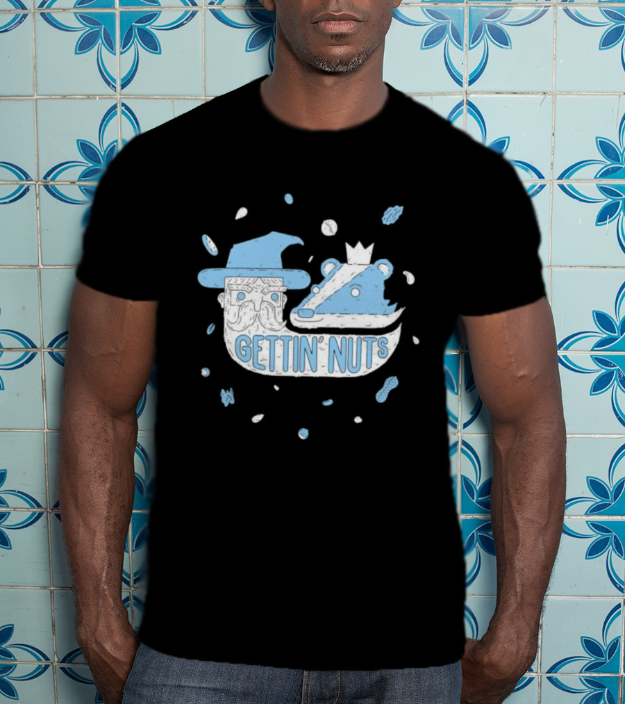 Gettin’ Nuts Vintage Hat And Crown Illustration T-Shirt