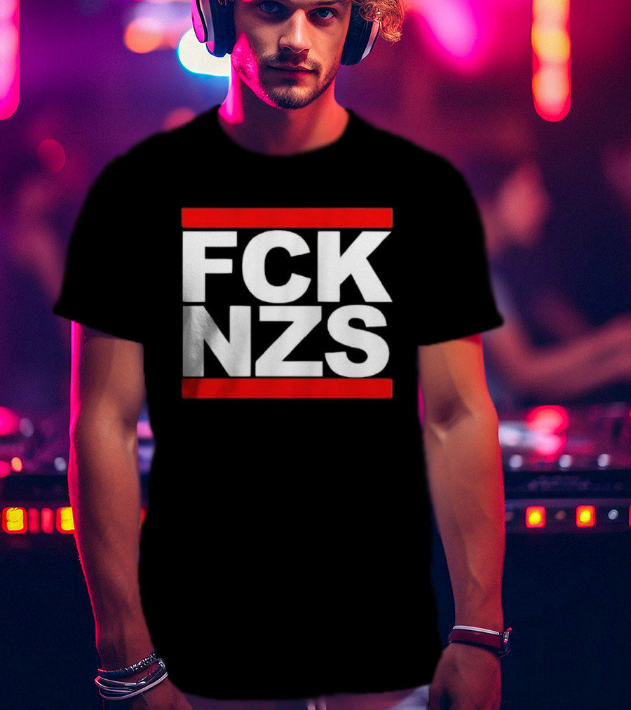 FCK NZS Bold Text Red Borders T-Shirt